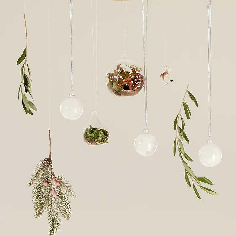 Festive Living Baubles Workshop Hanging Terrarium